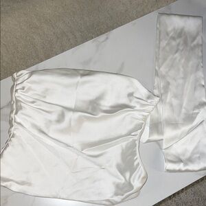 Elegant White Satin Top